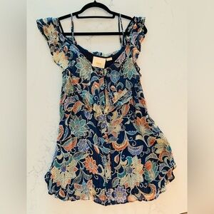 Maeve Anthropologie sleeveless floral shirt